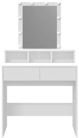 fehér fésülködőasztal LED-del 80 x 41 x 144,5 cm