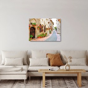 Kép - festői olasz sikátor (üvegen) (70x50 cm)