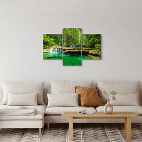 Kép - Erawan vízesés Kanchanaburiban, Thaiföldön (90x60 cm)