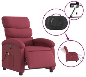 bordó szövet elektromos dönthető masszázsfotel