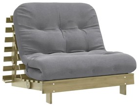 tömör impregnált fenyőfa futon kanapéágy matraccal 100x206x11cm