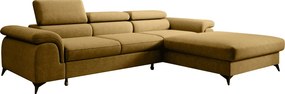 Kihúzható ülőgarnitúra, mustárszínű, jobbos, HORTY ROH