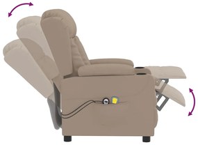 vidaXL kávészínű műbőr elektromos masszázsfotel