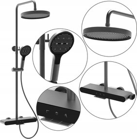 Zuhanyszett Szürke Titán Rea Fali Farel Esővízgyűjtő Kifolyóval