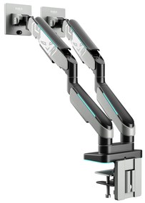 Képernyőállvány két 49 hüvelykes monitorhoz, szürke-fekete RGB X-Arm Dual