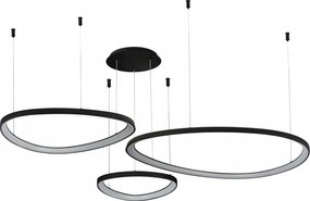 Mennyezeti lámpa, függeszték led fekete nappali asztal fölé Amanda 3 Led