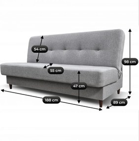 ARUBA ágyazható kanapé szürke