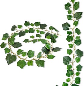 Borostyán Girland Borostyánlevelekkel 180cm Függő Zöld girlandok teraszra