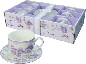 Livello Kávéscsésze 6 x 250 ml csészealjjal 14cm levendula kávéhoz