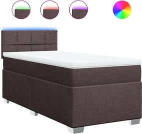 vidaXL sötétbarna szövet rugós ágy matraccal 80 x 200 cm