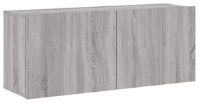 szürke sonoma színű falra szerelhető TV-szekrény 100x30x41 cm