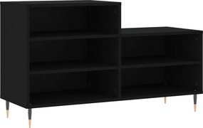 vidaXL fekete szerelt fa cipősszekrény 102x36x60 cm
