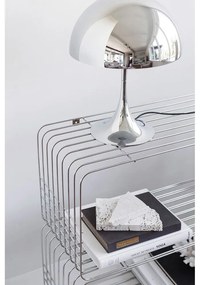 Fényes ezüstszínű fém fali könyvespolc 70x30 cm Wire – Mette Ditmer Denmark