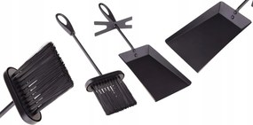 Kandalló Szett Kandalló Lapát Seprű Fekete Modern Elegáns