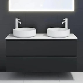 BATH DELUXE 06-040-16-01-00 - LJORDAL pultba építhető mosdó, Ø 40 cm, acél/fehér