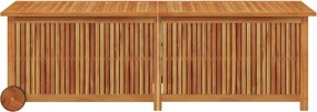 Tömör Akácfa Kerti Tárolóláda Kerekekkel 150 X 50 X 58 Cm