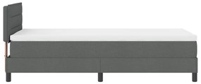 Boxspring Ágy Mattal és LED-del Sötétszürke 90x190 cm Textil