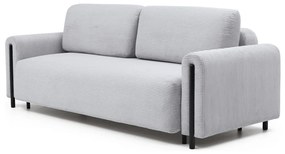 Szürke kordbársony kinyitható-tárolóhelyes kanapé 244 cm Arcadova – ELTAP