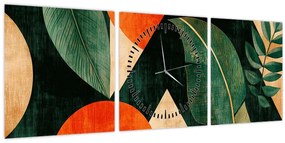 Kép - Geometrikus természeti minták II. (órával) (90x30 cm)