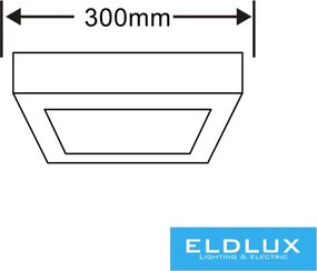 UNIVERSO Négyzet alakú falon kívüli LED panel 24w 2400lm CCT/kap. 120° IP20 Fehér 300x300x35mm 3év