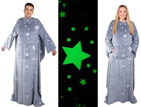 Világító takaró ujjakkal - szürke