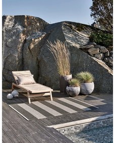 Antracitszürke-krémszínű kültéri-beltéri futószőnyeg 70x150 cm Bob Charcoal Linen – Pappelina