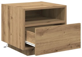 Éjjeli szekrények LED világítással 2 db Kézműves tölgy 40x39x37 cm