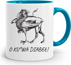 Kék Vicces Bögre Vicces Ördögku*wa nyomott mintával, fényképpel