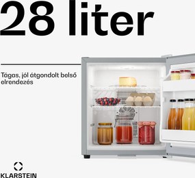Klarstein Matterhorn 28, mini hűtőszekrény, 28 literes, 35 dB, kompakt, zárható