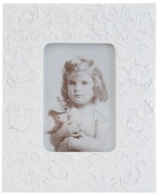 vintage képkeret műanyag 10x15 cm fehér virágmintás