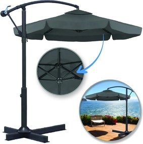 Összecsukható kerti napernyő ARCADIA 300 cm, szürke