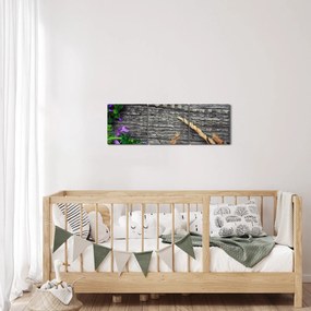 Kép - réti virágok (órával) (90x30 cm)