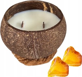 Illatgyertya Kókuszban KM12M Arany Borostyán Kézzel Készített Fa Kanóc