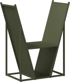 vidaXL olívazöld hidegen hengerelt acél tűzifatároló 69,5x35x81 cm