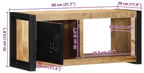 TV szekrény 80x30x35 cm tömör durva fa Mango