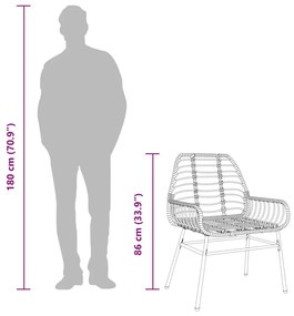 2 db barna polyrattan kerti szék