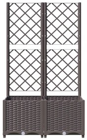 barna polipropilén rácsos kerti ültetőláda 80 x 40 x 136 cm