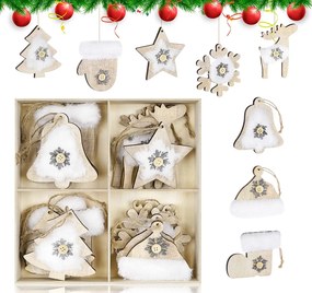 Karácsonyfa Medálok Karácsonyfadíszek Fa MIX (16 Db)
