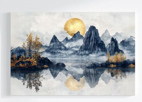 Vászonkép Canvas Hegyek Nap Tó Természet Zen Feng Shui 120x80