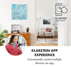 Klarstein Wonderwall Air Art Smart, infravörös hősugárzó, 60 x 60 cm, 350 W, alkalmazás, mandula virág