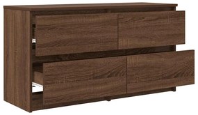 barna tölgyszínű szerelt fa TV-szekrény 100x35x54 cm