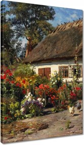 Våszonkép 40x60 Vidéki håzikó virågokkal