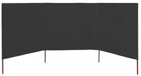 antracitszürke szövet 3-paneles szélellenző 400 x 120 cm