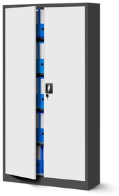Set 4x fém iratszekrény JAN H, 900 x 1950 x 400 mm, antracit-fehér