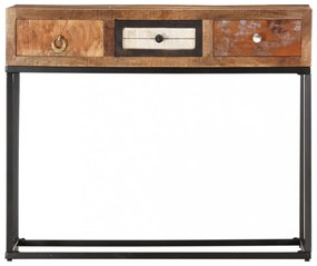 aranyszínű tömör újrahasznosított fa tálalóasztal 90x30x75 cm