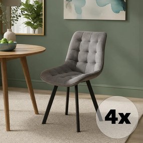 AVENBERG NOLA Étkezőszék szett - 4db, szürke