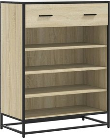 vidaXL sonoma tölgy színű szerelt fa és fém cipőszekrény 75x38x97,5 cm