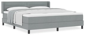 Boxspring Ágy Matraccal, Világosszürke, 180 x 200 cm, Szövet