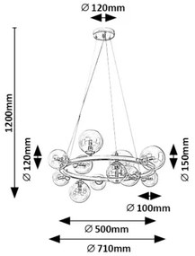 Rabalux 71300 - Csillár zsinóron ASLOV 11xG9/28W/230V