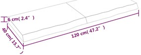 sötétbarna kezelt tömör tölgyfa asztallap 120x40x(2-6) cm